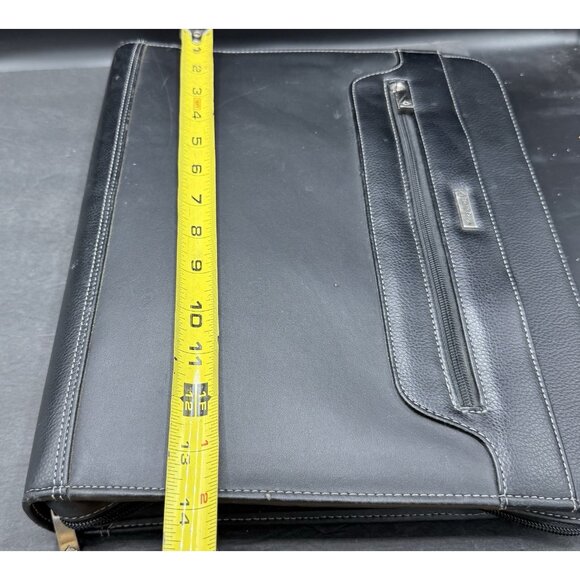 Franklin Covey Black Leather Day Planner Binder Organizer Handles Zipper - Picture 9 of 10
